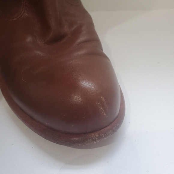 Coach Fayth Whiskey Leather Pull On Round Toe Knee High Riding Boots Brown 10 - Picture 5 of 11